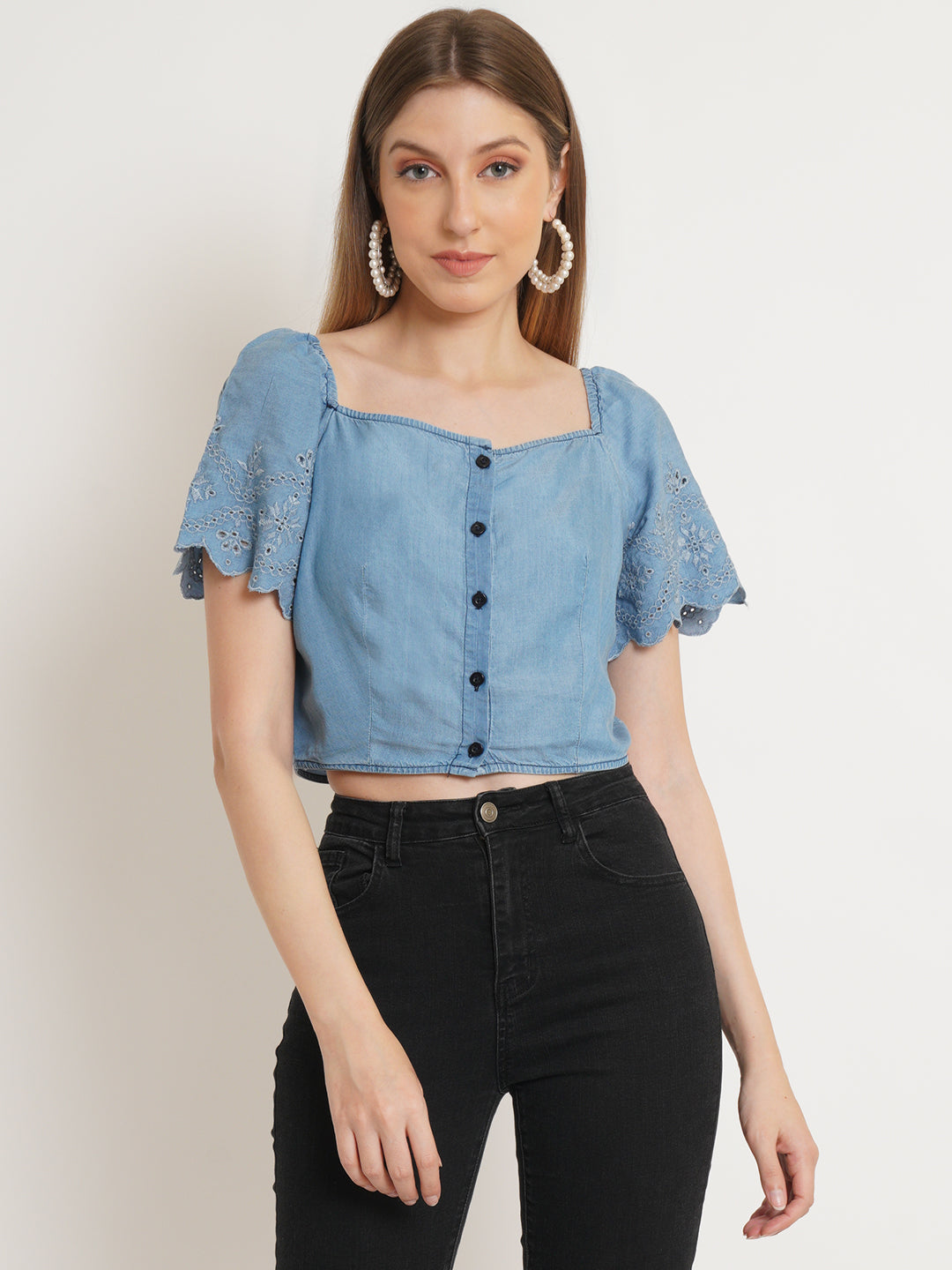 9 Impression Denim Blue Top