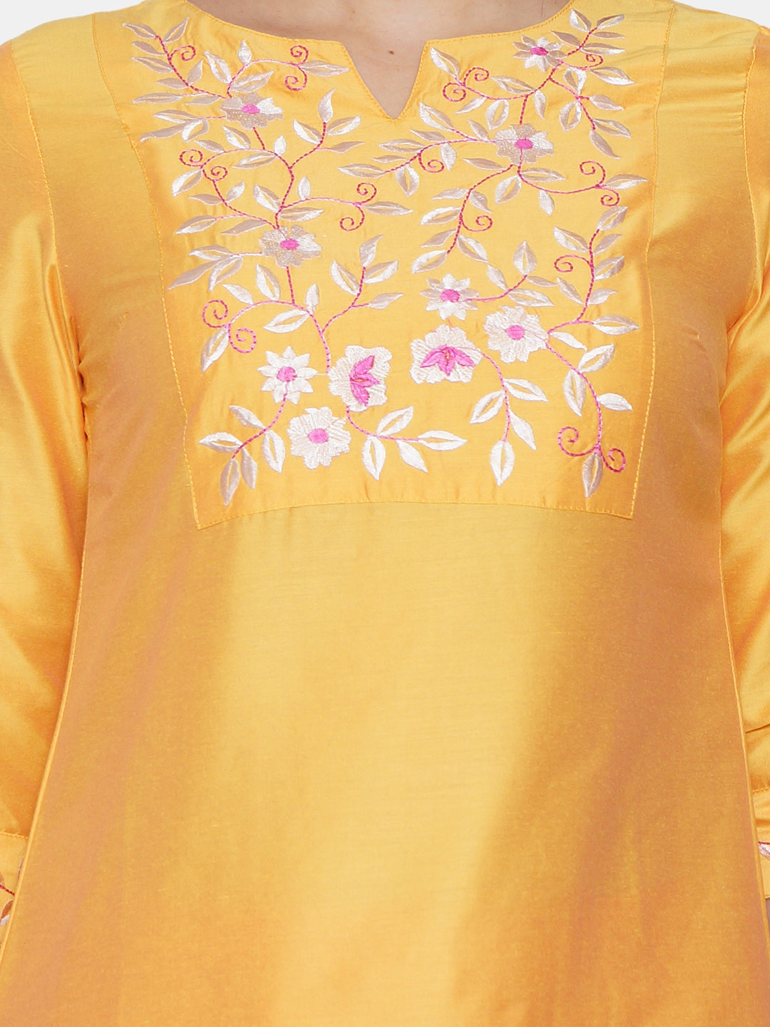 Women Yellow Ethnic Embroidered Kurta