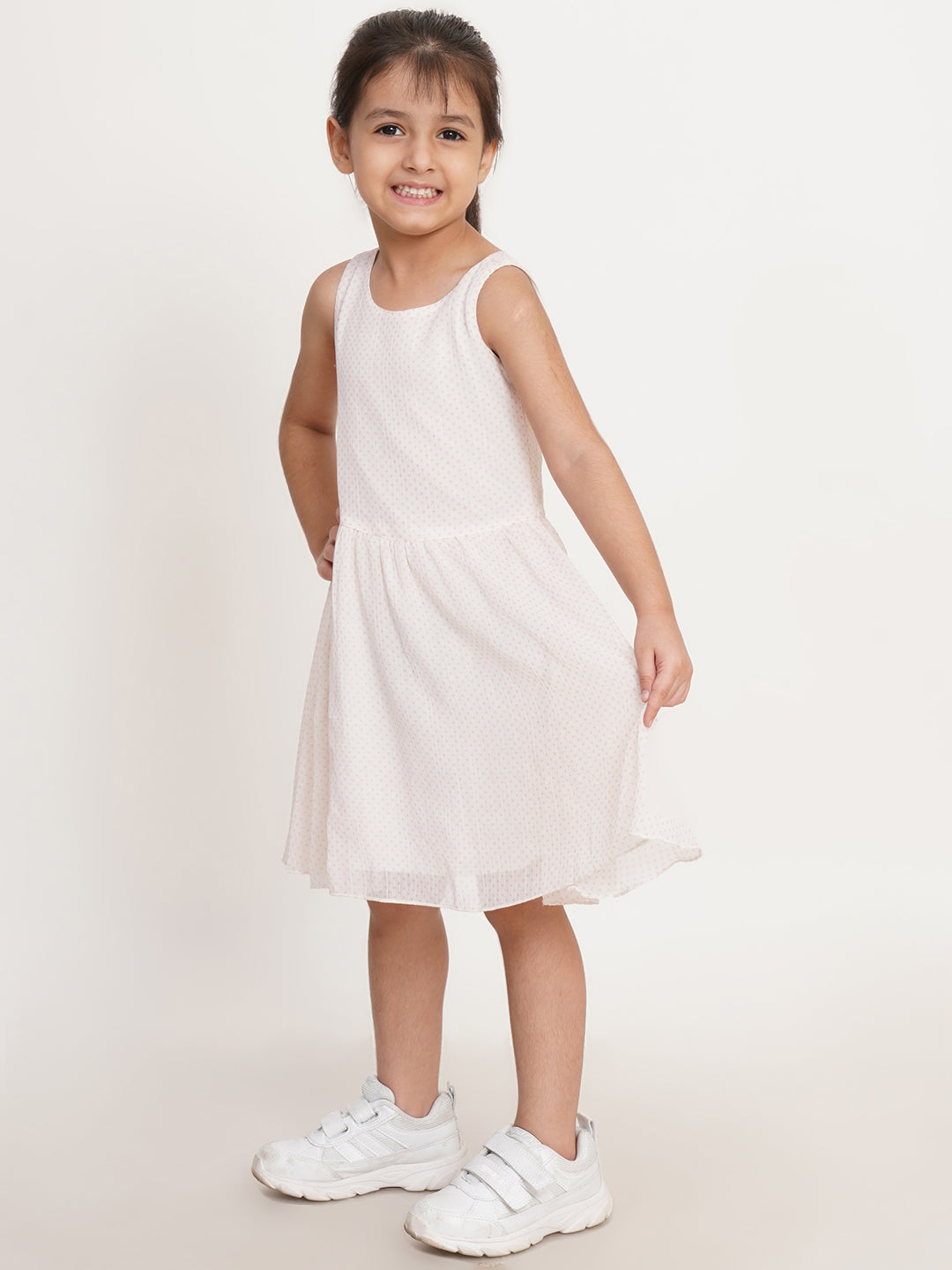 CREATIVE KID'S Girl White Printed A-Line Dress